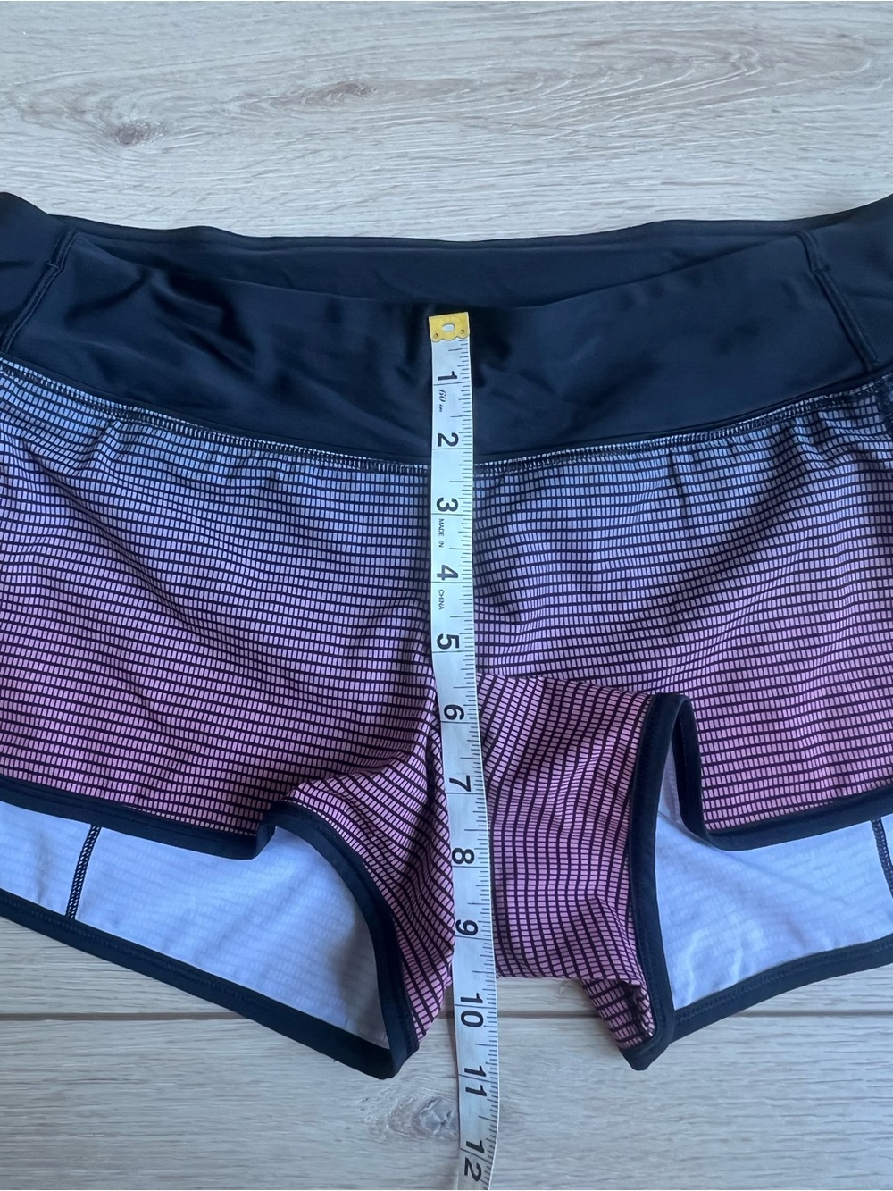 LULULEMON H2O Double Gradient Pink Black Speed Short Size 6 - Picture 9 of 11